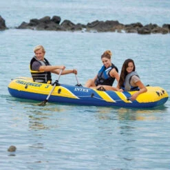 BATEAU GONFLABLE INTEX CHALLENGER 3 + 2 RAMES + GONFLEUR -Flots Évasion bateau gonflable intex challenger 3 2 rames gonfleur 2