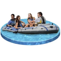 BATEAU GONFLABLE INTEX EXCURSION 5 + 2 AVIRONS + GONFLEUR 10 BATEAU GONFLABLE INTEX EXCURSION 5 + 2 AVIRONS + GONFLEUR -Flots Évasion bateau gonflable intex excursion 5 2 avirons gonfleur 2
