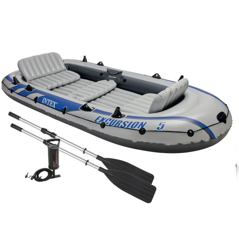 BATEAU GONFLABLE INTEX EXCURSION 5 + 2 AVIRONS + GONFLEUR 6 BATEAU GONFLABLE INTEX EXCURSION 5 + 2 AVIRONS + GONFLEUR – Image 4