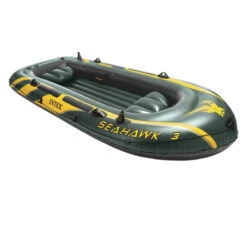 BATEAU GONFLABLE INTEX SEAHAWK 3 + 2 AVIRONS + GONFLEUR -Flots Évasion bateau gonflable intex seahawk 3 2 avirons gonfleur 2
