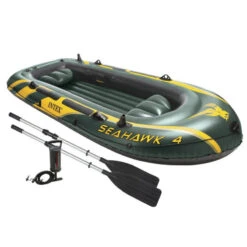 BATEAU GONFLABLE INTEX SEAHAWK 4 + 2 RAMES + GONFLEUR -Flots Évasion bateau gonflable intex seahawk 4 2 rames gonfleur 6